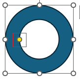 Adjustment handle on an shape's selection frame